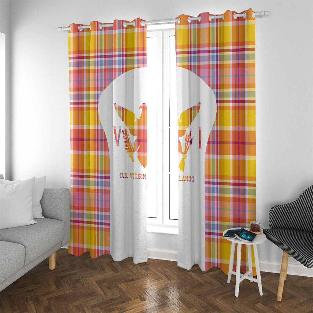 US Virgin Islands Window Curtain Eagle Madras Pattern