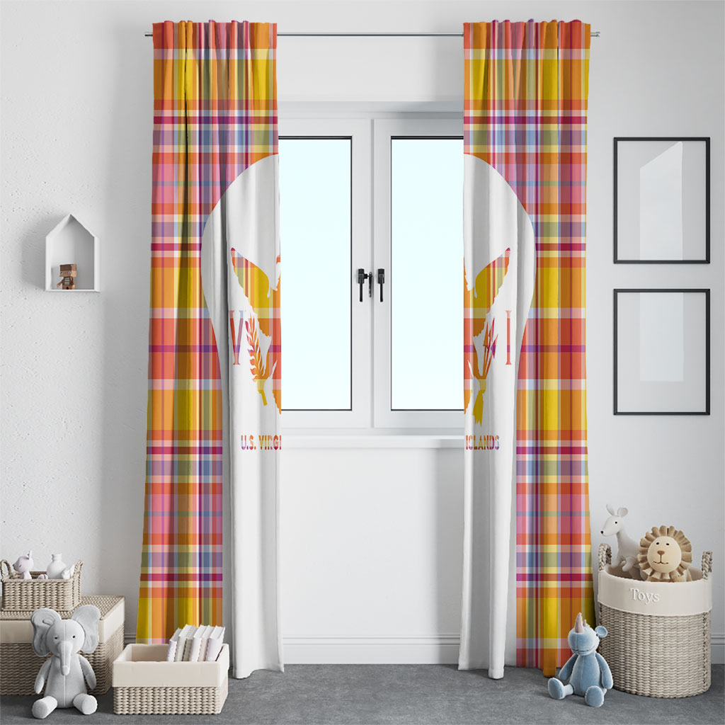US Virgin Islands Window Curtain Eagle Madras Pattern