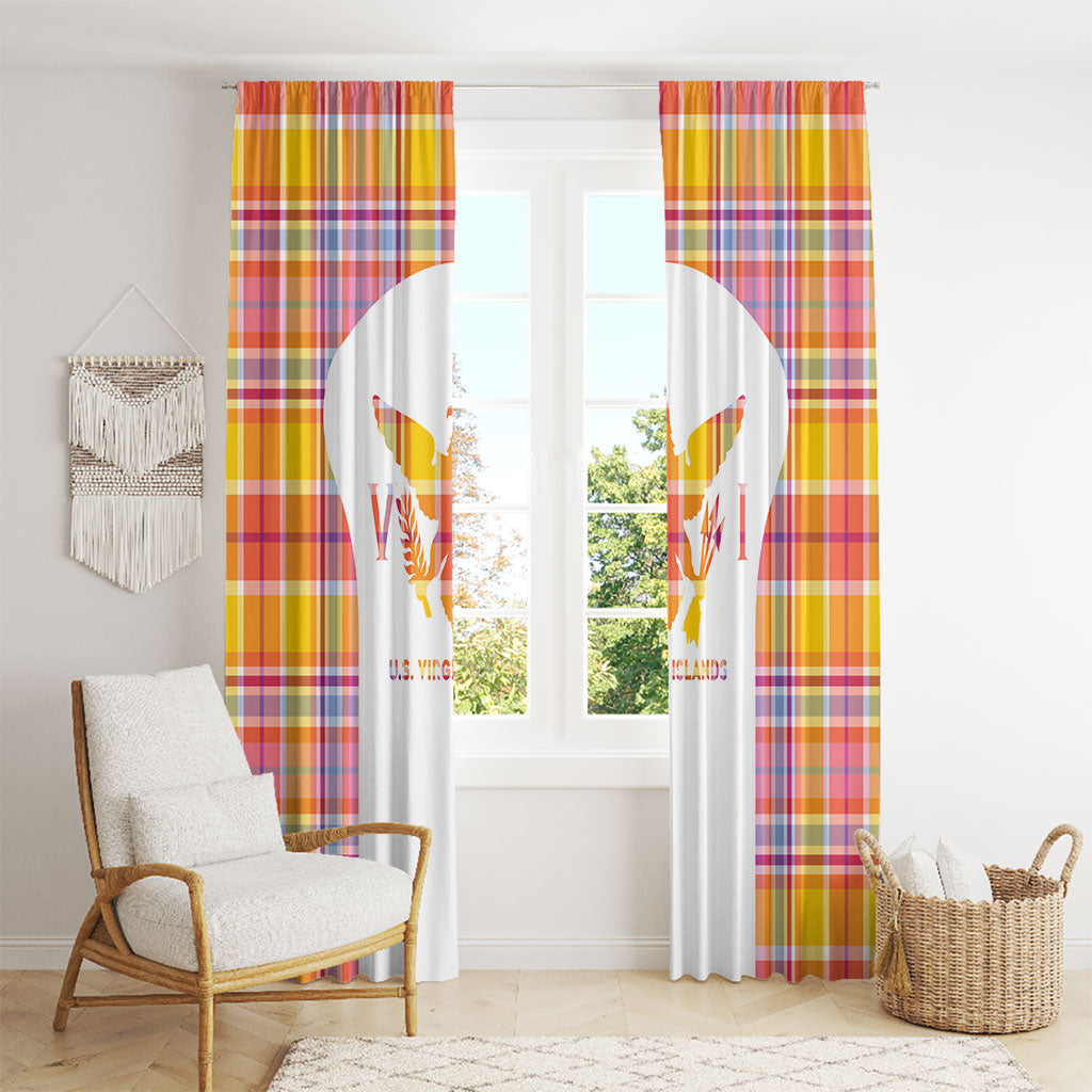 US Virgin Islands Window Curtain Eagle Madras Pattern