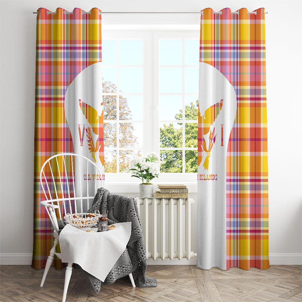 US Virgin Islands Window Curtain Eagle Madras Pattern