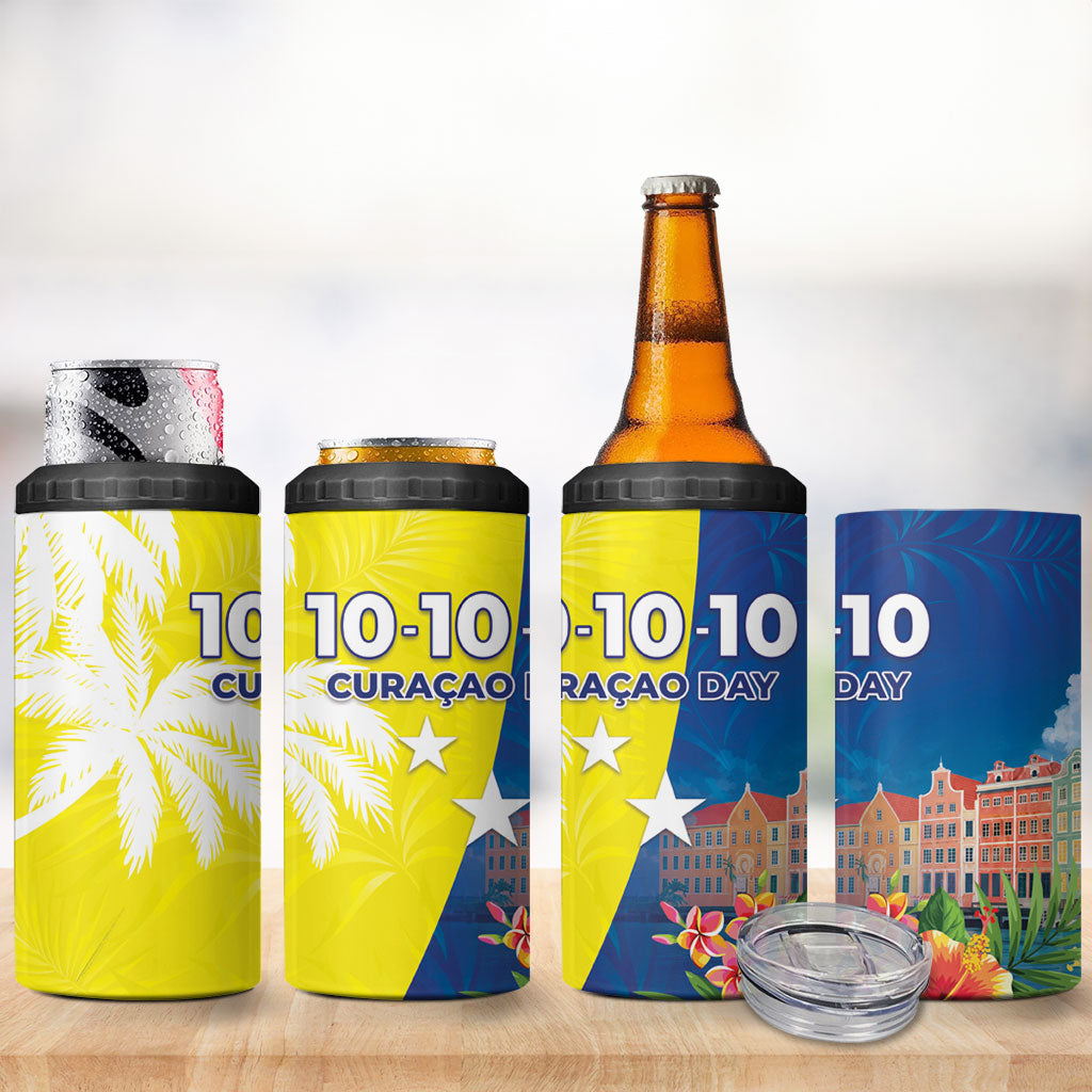 Curacao Day 4 in 1 Can Cooler Tumbler One People One Heart