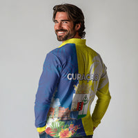 Curacao Day Long Sleeve Polo Shirt One People One Heart