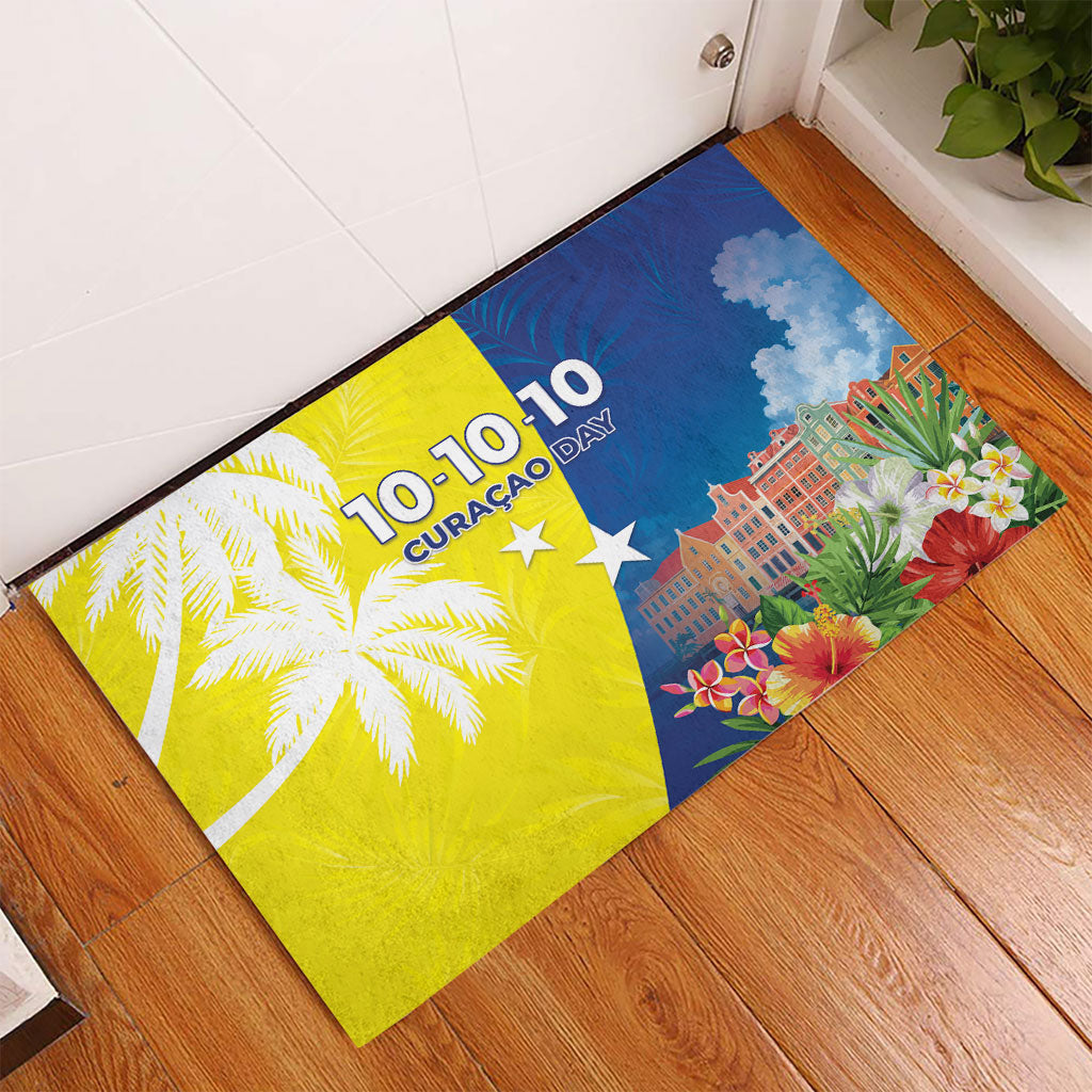 Curacao Day Rubber Doormat One People One Heart