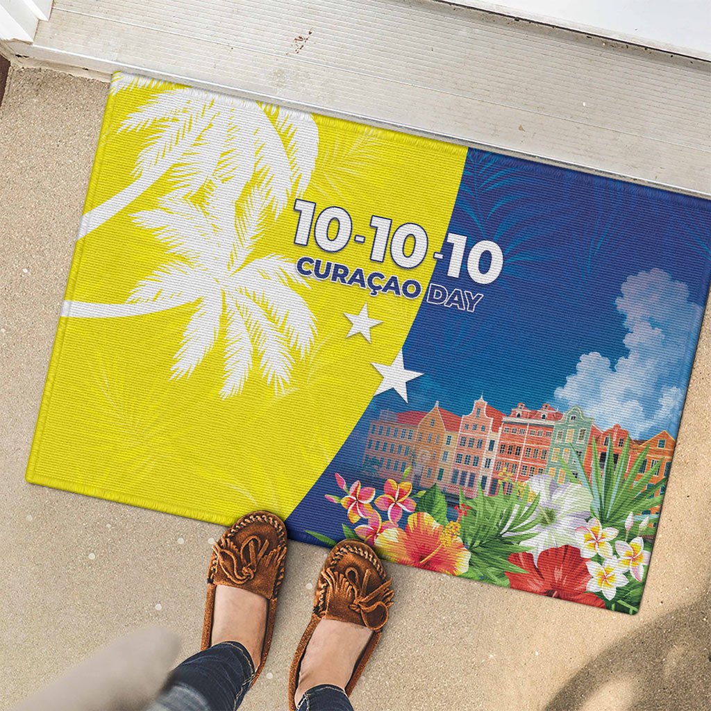 Curacao Day Rubber Doormat One People One Heart