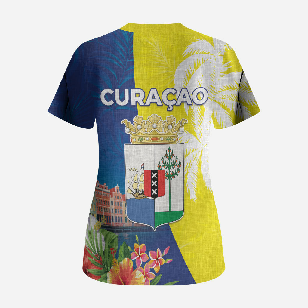 Curacao Day Scrub Top One People One Heart