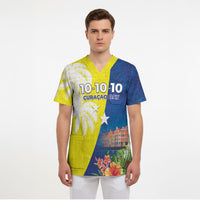 Curacao Day Scrub Top One People One Heart