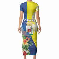 Curacao Day Short Sleeve Bodycon Dress One People One Heart