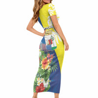 Curacao Day Short Sleeve Bodycon Dress One People One Heart
