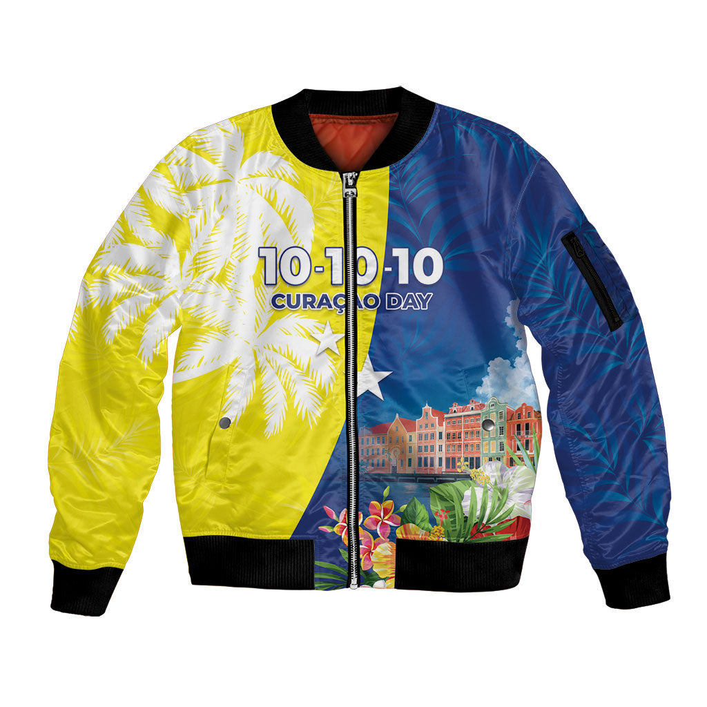 Curacao Day Sleeve Zip Bomber Jacket One People One Heart