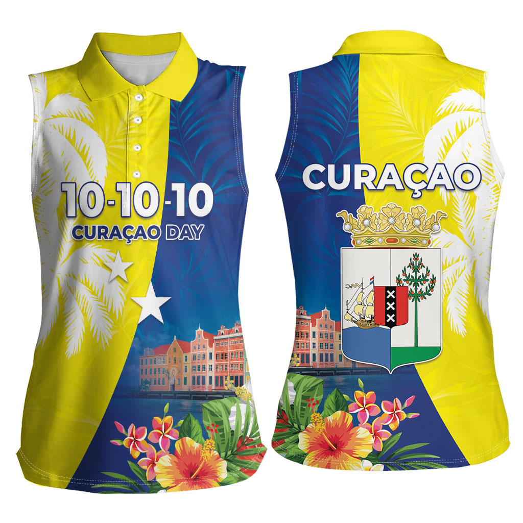Curacao Day Women Sleeveless Polo Shirt One People One Heart
