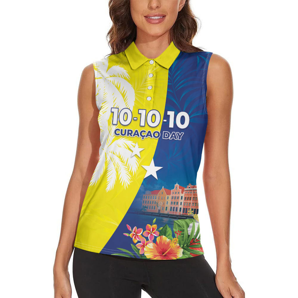 Curacao Day Women Sleeveless Polo Shirt One People One Heart