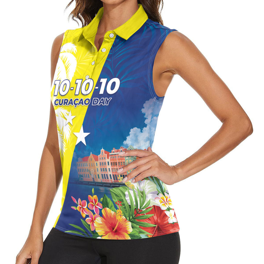 Curacao Day Women Sleeveless Polo Shirt One People One Heart