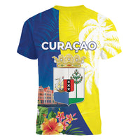 Curacao Day Women V-Neck T-Shirt One People One Heart