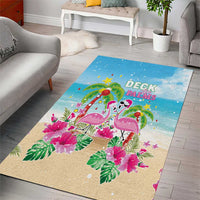 Hawaii Christmas Area Rug Deck The Palms Holiday Flamingos LT05 - Wonder Print Shop