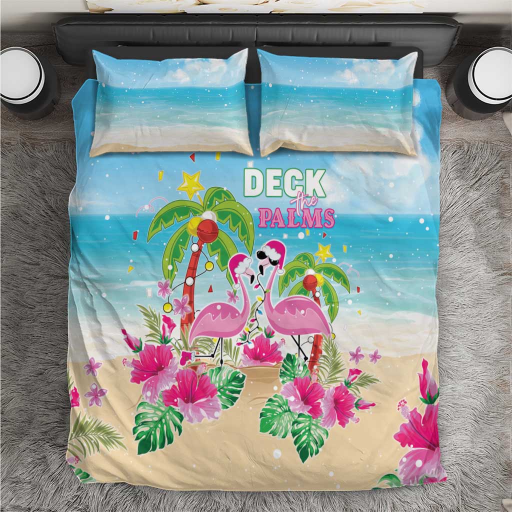 Hawaii Christmas Bedding Set Deck The Palms Holiday Flamingos LT05 - Wonder Print Shop
