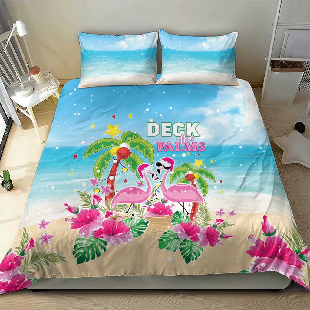 Hawaii Christmas Bedding Set Deck The Palms Holiday Flamingos LT05 - Wonder Print Shop