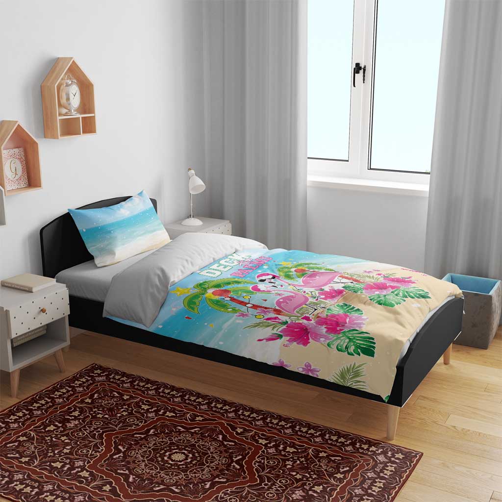 Hawaii Christmas Bedding Set Deck The Palms Holiday Flamingos LT05 - Wonder Print Shop