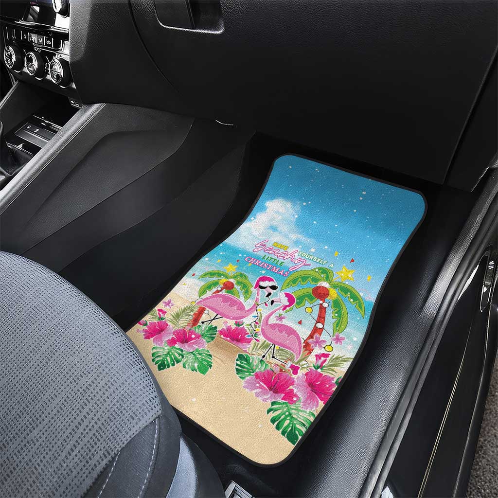 Hawaii Christmas Car Mats Deck The Palms Holiday Flamingos LT05 - Wonder Print Shop