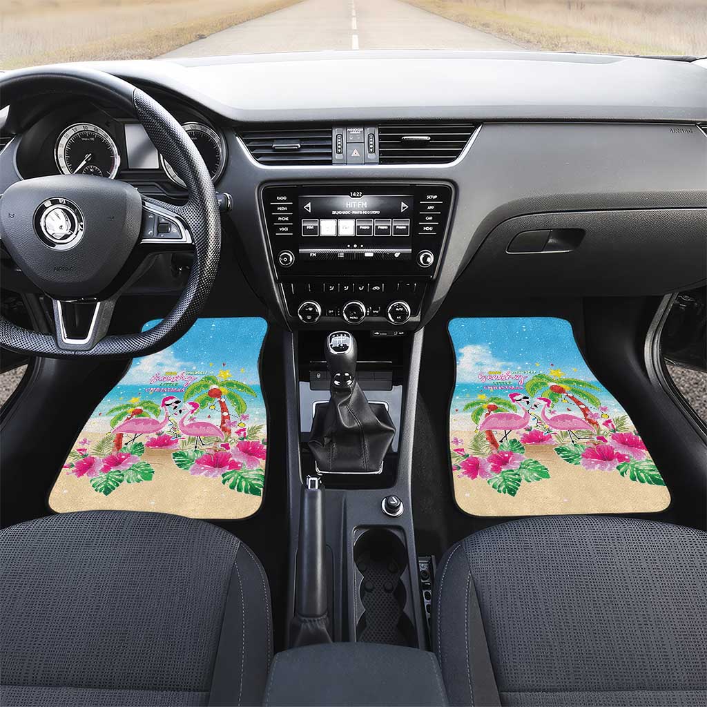 Hawaii Christmas Car Mats Deck The Palms Holiday Flamingos LT05 - Wonder Print Shop
