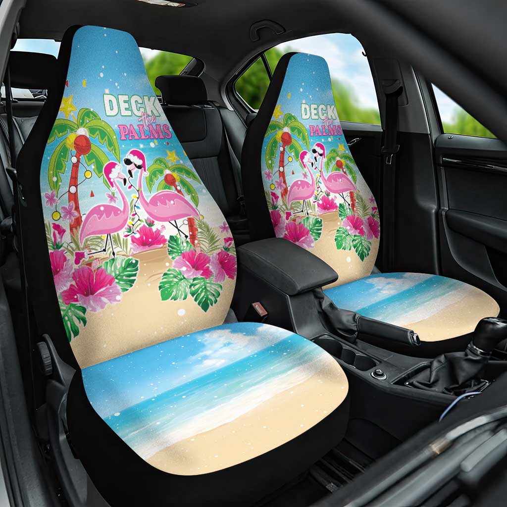 Hawaii Christmas Car Seat Cover Deck The Palms Holiday Flamingos LT05 - Wonder Print Shop