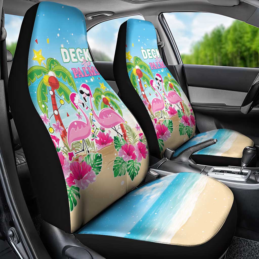 Hawaii Christmas Car Seat Cover Deck The Palms Holiday Flamingos LT05 - Wonder Print Shop
