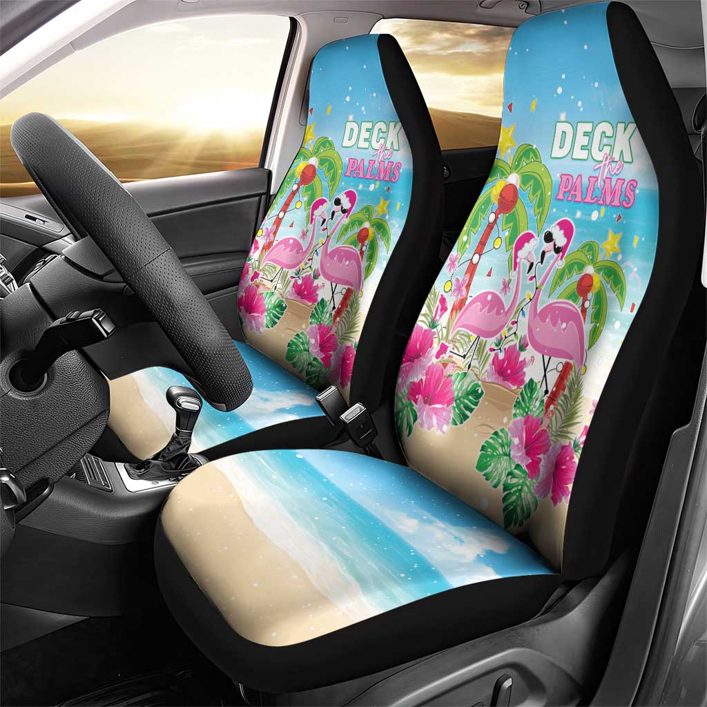 Hawaii Christmas Car Seat Cover Deck The Palms Holiday Flamingos LT05 - Wonder Print Shop