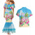 Hawaii Christmas Couples Matching Mermaid Dress and Hawaiian Shirt Deck The Palms Holiday Flamingos LT05 - Wonder Print Shop