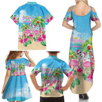 Hawaii Christmas Family Matching Summer Maxi Dress and Hawaiian Shirt Deck The Palms Holiday Flamingos LT05 - Wonder Print Shop