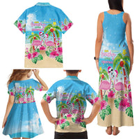 Hawaii Christmas Family Matching Tank Maxi Dress and Hawaiian Shirt Deck The Palms Holiday Flamingos LT05 - Wonder Print Shop