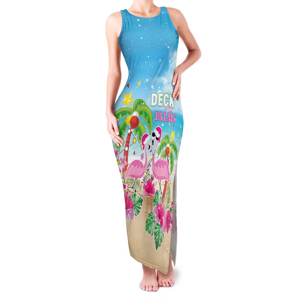 Hawaii Christmas Family Matching Tank Maxi Dress and Hawaiian Shirt Deck The Palms Holiday Flamingos LT05 - Wonder Print Shop
