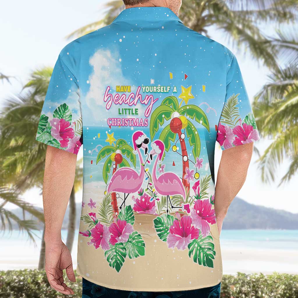 Hawaii Christmas Hawaiian Shirt Deck The Palms Holiday Flamingos LT05 - Wonder Print Shop