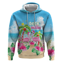 Hawaii Christmas Hoodie Deck The Palms Holiday Flamingos LT05 - Wonder Print Shop