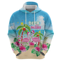 Hawaii Christmas Hoodie Deck The Palms Holiday Flamingos LT05 - Wonder Print Shop