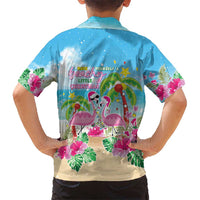 Hawaii Christmas Kid Hawaiian Shirt Deck The Palms Holiday Flamingos LT05 - Wonder Print Shop