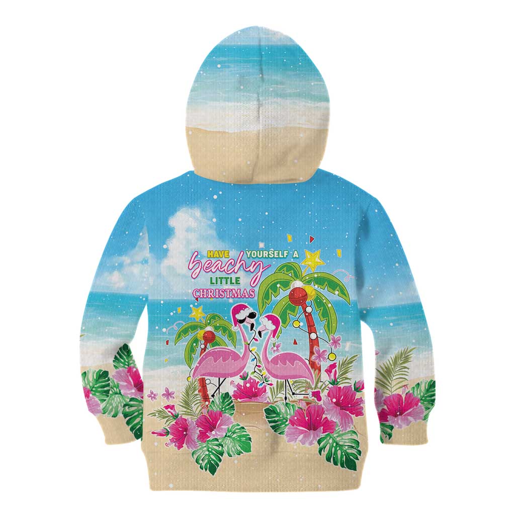 Hawaii Christmas Kid Hoodie Deck The Palms Holiday Flamingos LT05 - Wonder Print Shop