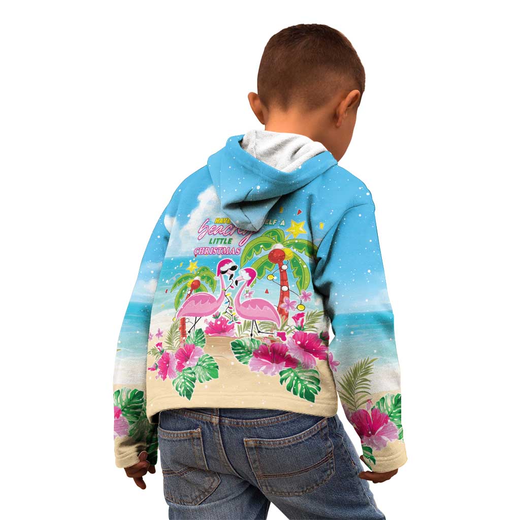 Hawaii Christmas Kid Hoodie Deck The Palms Holiday Flamingos LT05 - Wonder Print Shop