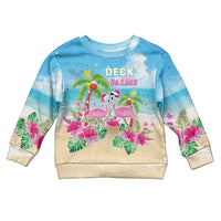 Hawaii Christmas Kid Ugly Christmas Sweater Deck The Palms Holiday Flamingos LT05 - Wonder Print Shop