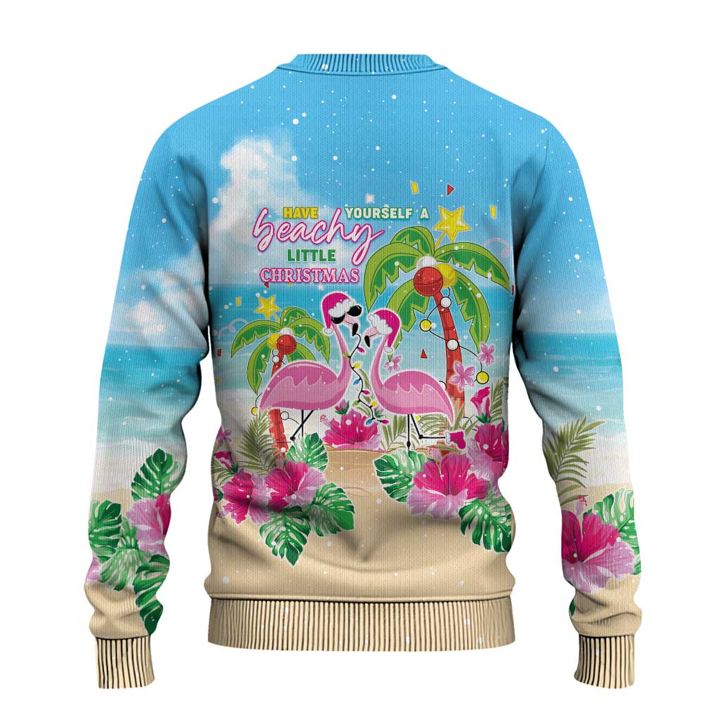 Hawaii Christmas Ugly Christmas Sweater Deck The Palms Holiday Flamingos LT05 - Wonder Print Shop