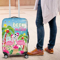Hawaii Christmas Luggage Cover Deck The Palms Holiday Flamingos LT05 - Wonder Print Shop