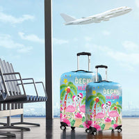 Hawaii Christmas Luggage Cover Deck The Palms Holiday Flamingos LT05 - Wonder Print Shop