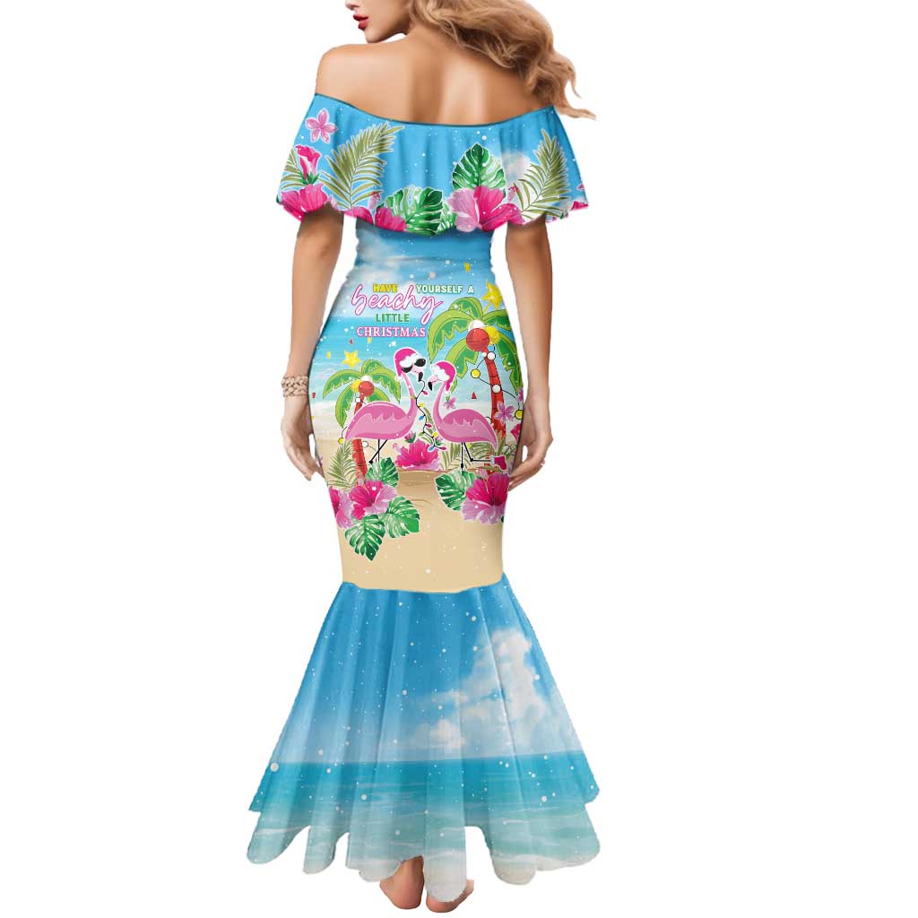 Hawaii Christmas Mermaid Dress Deck The Palms Holiday Flamingos LT05 - Wonder Print Shop