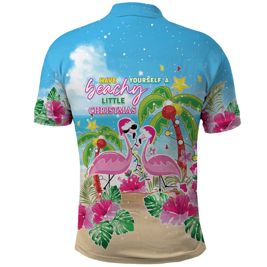 Hawaii Christmas Polo Shirt Deck The Palms Holiday Flamingos LT05 - Wonder Print Shop