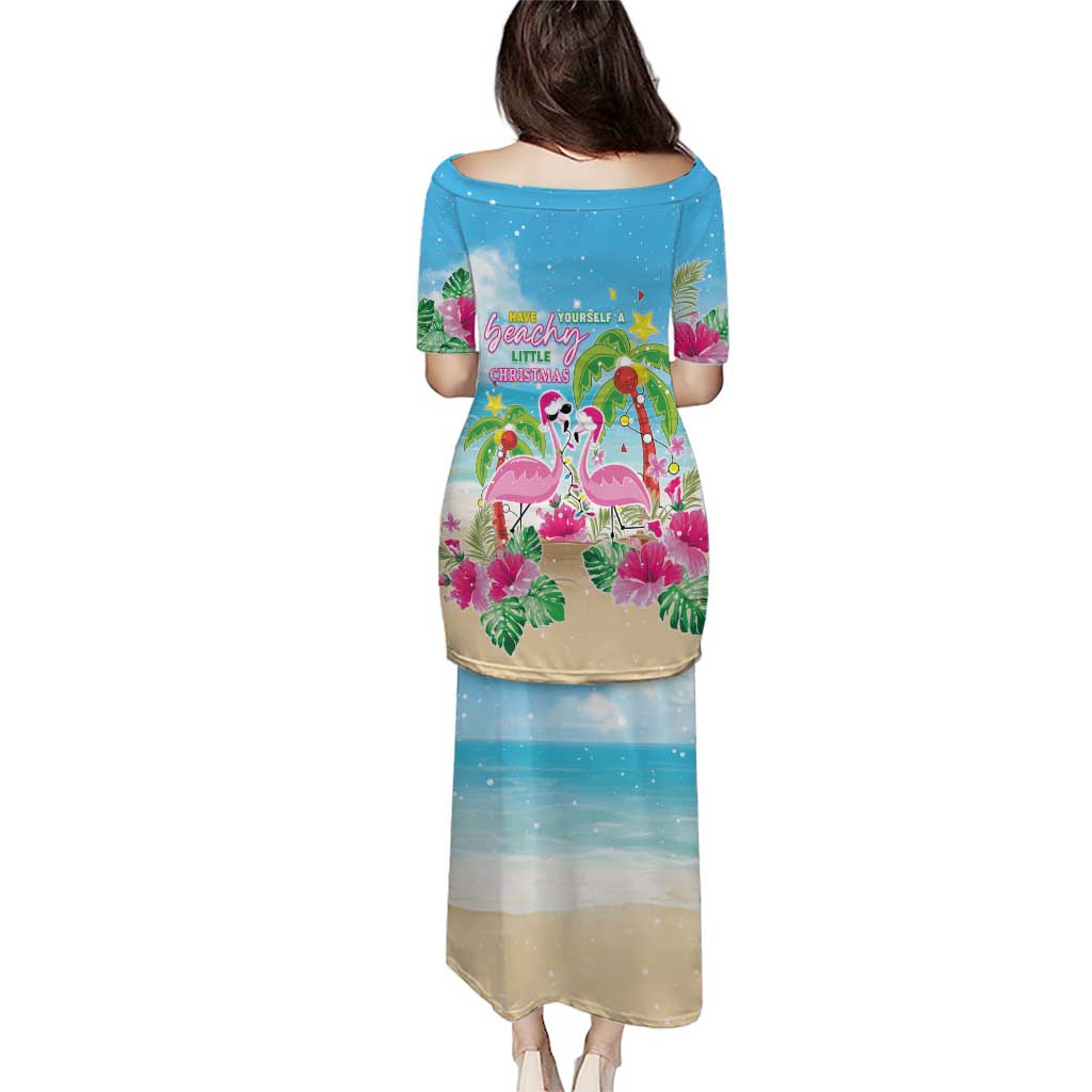 Hawaii Christmas Puletasi Deck The Palms Holiday Flamingos LT05 - Wonder Print Shop