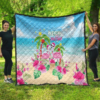Hawaii Christmas Quilt Deck The Palms Holiday Flamingos LT05 - Wonder Print Shop