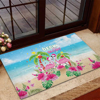 Hawaii Christmas Rubber Doormat Deck The Palms Holiday Flamingos LT05 - Wonder Print Shop