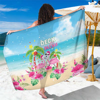 Hawaii Christmas Sarong Deck The Palms Holiday Flamingos LT05 - Wonder Print Shop