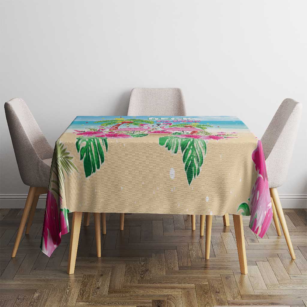 Hawaii Christmas Tablecloth Deck The Palms Holiday Flamingos LT05 - Wonder Print Shop
