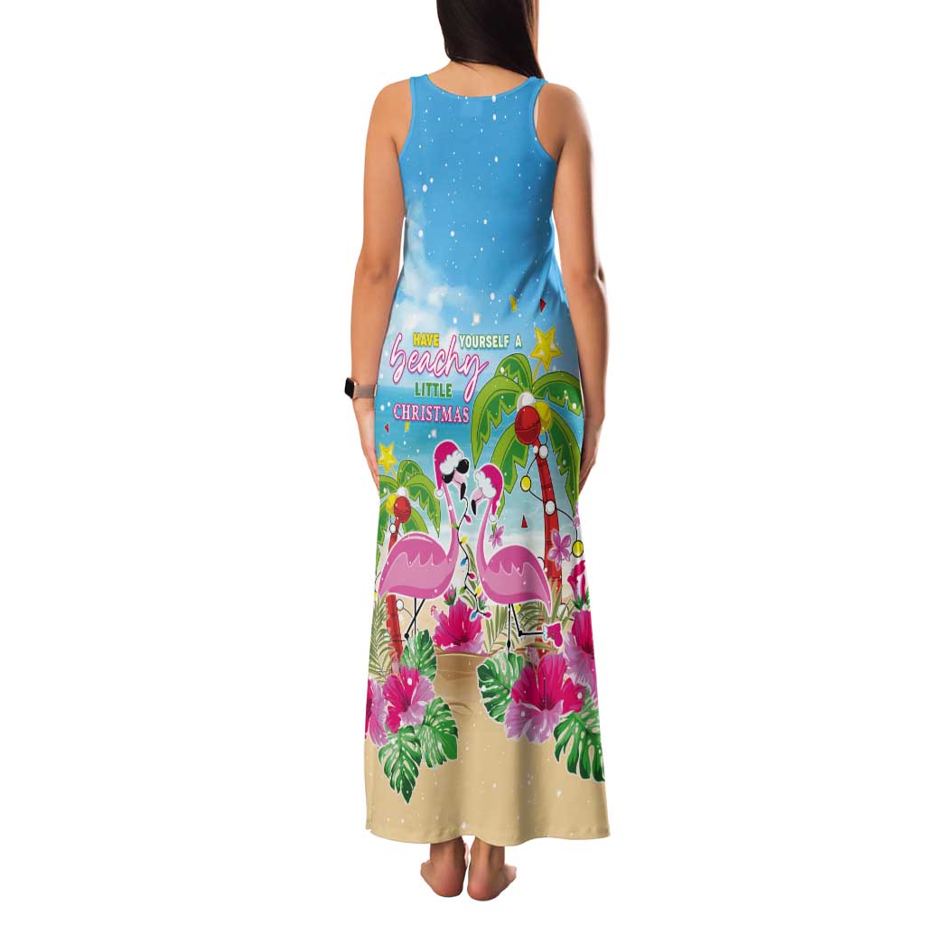 Hawaii Christmas Tank Maxi Dress Deck The Palms Holiday Flamingos LT05 - Wonder Print Shop