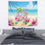 Hawaii Christmas Tapestry Deck The Palms Holiday Flamingos LT05 - Wonder Print Shop