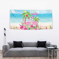 Hawaii Christmas Tapestry Deck The Palms Holiday Flamingos LT05 - Wonder Print Shop